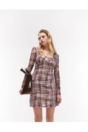 Topshop Vestito da giorno corto in rete a quadri