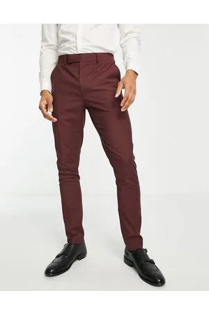 ASOS Pantaloni da abito skinny bordeaux stile smoking