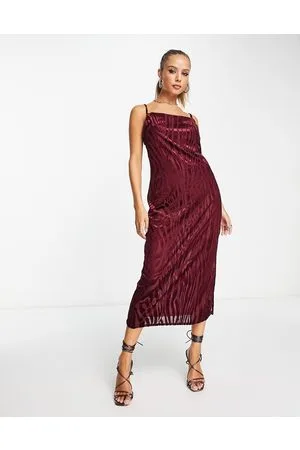 River Island Vestito sottoveste midi in raso jacquard scuro animalier