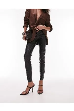 Topshop Leggings in pelle sintetica neri coccodrillo