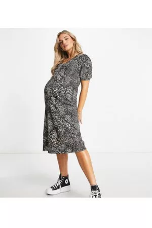 Mama;licious Mamalicious Maternity - Vestito midi animalier con scollo a V
