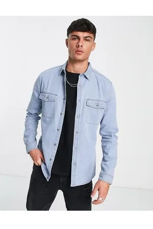 ASOS Camicia di jeans skinny lavaggio chiaro