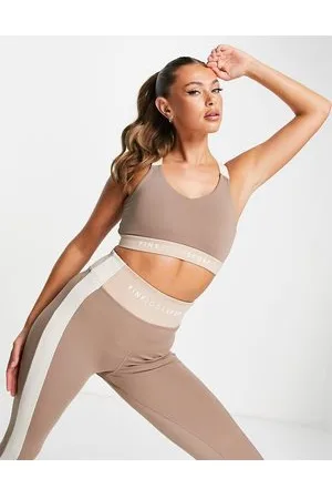 Pink Soda Reggiseno sportivo tortora a sostegno leggero incrociato dietro