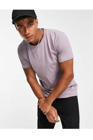Le Breve T-shirt squadrata lilla gesso con cuciture divise