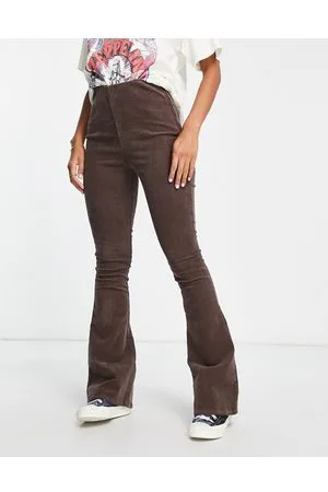 ASOS Pantaloni a fondo ampio a coste color cioccolato