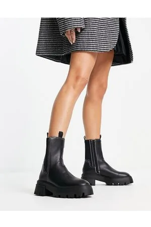 River Island Stivaletti neri con suola spessa con parte posteriore elasticizzata