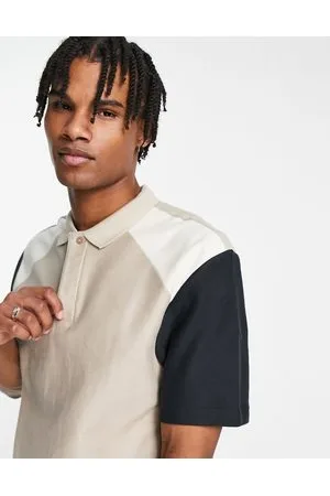 River Island Polo in twill color pietra a blocchi