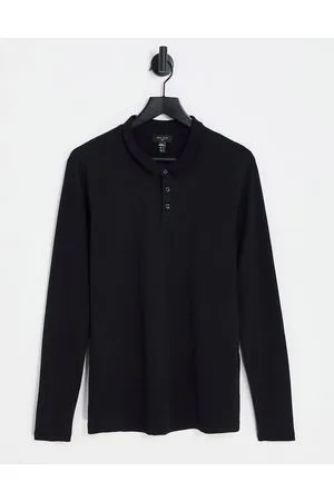 New Look Polo a maniche lunga nera