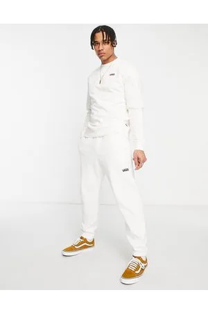 Vans Joggers felpati color crema con logo piccolo