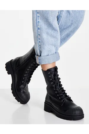 Public Desire Counter - Scarponcini biker stringati neri con suola spessa