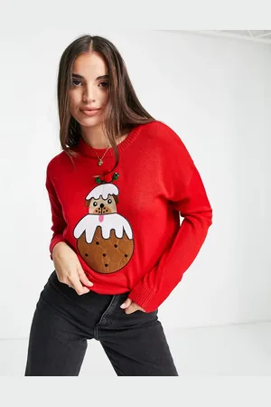 Brave Soul Maglione natalizio con pudding e carlino