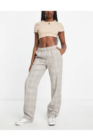 ONLY Pantaloni dritti a quadri grigi