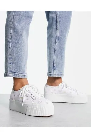 Superga 2790 Peace - Sneakers flatform bianche