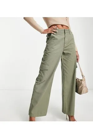 New Look Pantaloni cargo a fondo ampio kaki