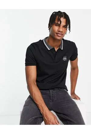 New Look Homme - Polo nera con ricamo