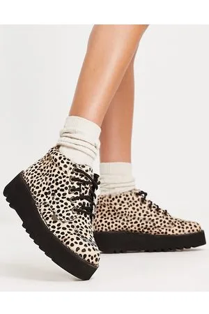 Kickers Kick Hi Stack - Scarponcini con stampa leopardata