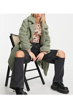 Topshop Jeans ampi slavato con strappi sulle ginocchia