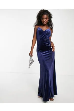 Little Mistress Vestito lungo con spalline in velluto