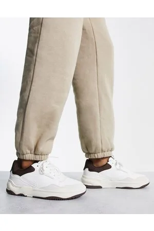 Bershka Sneakers con suola spessa nei colori a contrasto bianco e