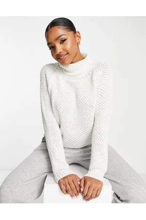 QED London Maglione con collo alto avorio