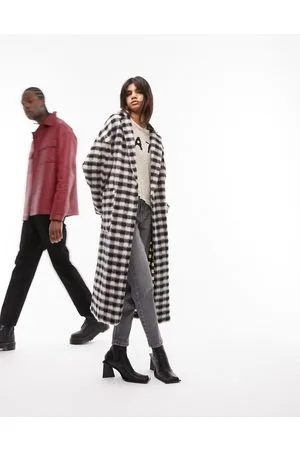Topshop Cappotto taglio lungo monocromatico a quadri