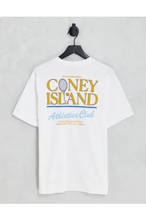 Coney Island Picnic T-shirt bianca con stampa “Athletics Club” sul davanti e sul retro