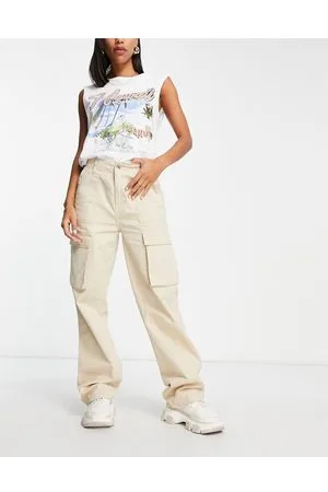 Bershka Pantaloni cargo dritti beige
