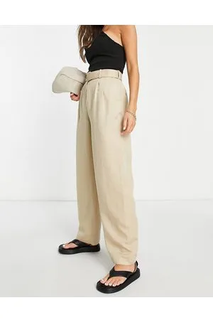 & OTHER STORIES Pantaloni dritti sartoriali beige con cintura