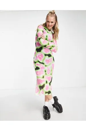 JJXX Vestito lungo in rete con stampa effetto marmo