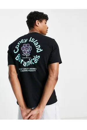 Coney Island Picnic Botanicals - T-shirt nera con stampa sul davanti e sul retro