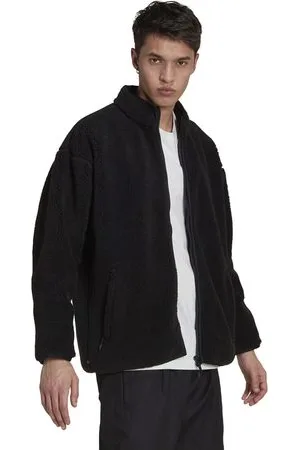 adidas Giacca sportiva nera in pile