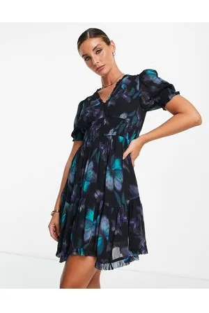 AllSaints Via Ceres - Vestito corto con stampa di farfalle