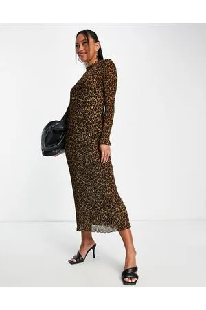 Whistles Vestito a colonna accollato animalier