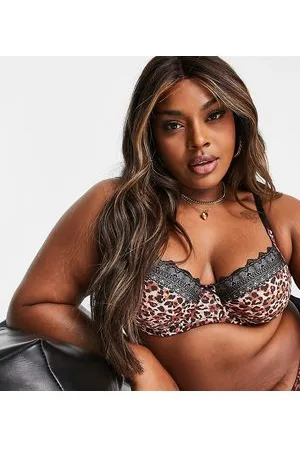 Dorina Curve - Zena - Reggiseno a balconcino non imbottito in misto nylon con stampa animalier e finiture in pizzo