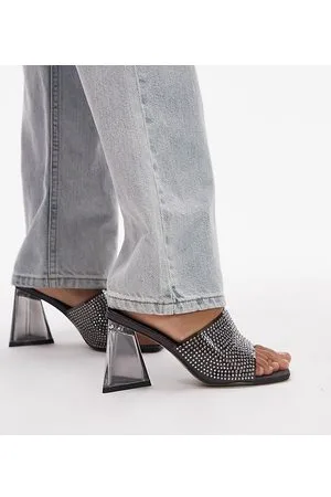 Topshop Royal - Sabot a pianta larga con tacco largo neri