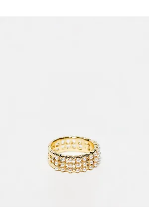 DesignB London Donna Anelli - Anello color con perle