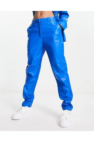 Pieces® Pantaloni a vita alta in pelle sintetica in coordinato