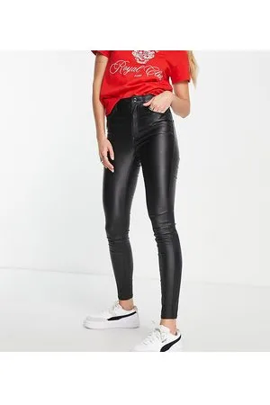 Stradivarius Tall - Jeans skinny push-up spalmati neri