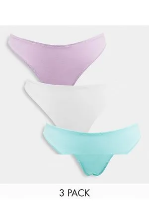 ASOS Confezione da 3 perizomi sgambati rosa, blu e lilla