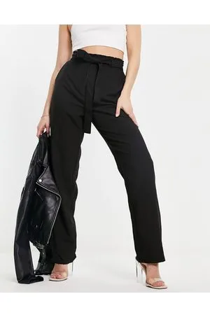 Pieces® Pantaloni dritti a vita alta neri