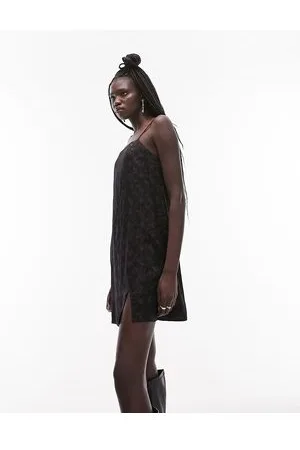 Topshop Vestito sottoveste corto in jacquard a fiori