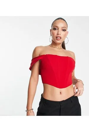Jaded Rose Top a corsetto con maniche drappeggiate
