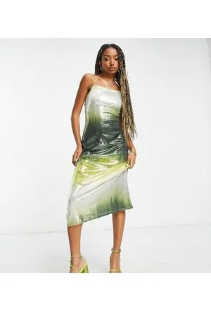 COLLUSION Vestito sottoveste midi con paillettes sfumato
