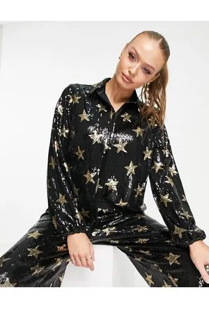 Twisted Wunder Camicia oversize con stampa a stelle di paillettes in coordinato