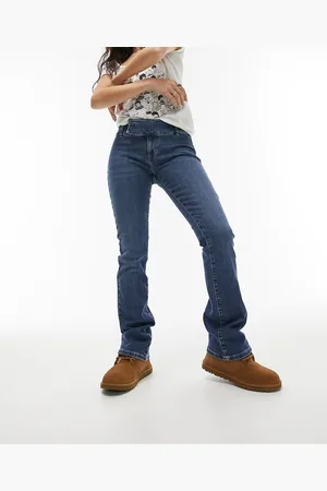 Topshop Jeans a zampa medio con fascia in vita spessa stile anni 2000