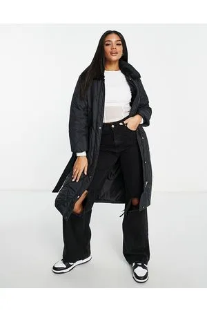 QED London Cappotto trapuntato a rombi allacciato in vita