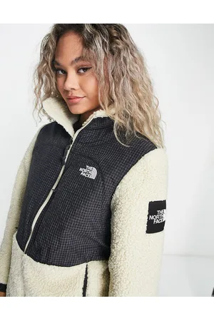 The North Face Denali - Giacca stagionale in pile spesso color pietra con zip