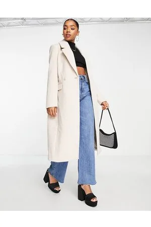 Forever New Cappotto elegante comodo taglio extra lungo color crema