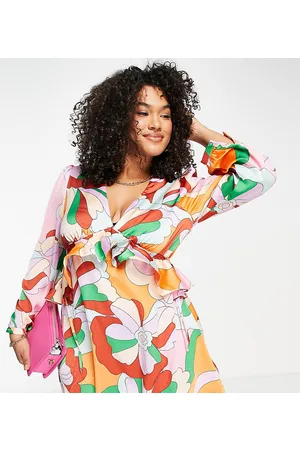 Liquorish Vestito corto con scollo profondo e volant a fiori