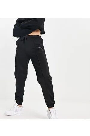 VAI21 Joggers neri con fondo elasticizzato e cuciture in coordinato